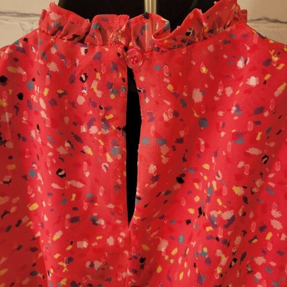 Aqua Girls' Flutter Speckle Print MIDI Dress - Picture 8 of 8